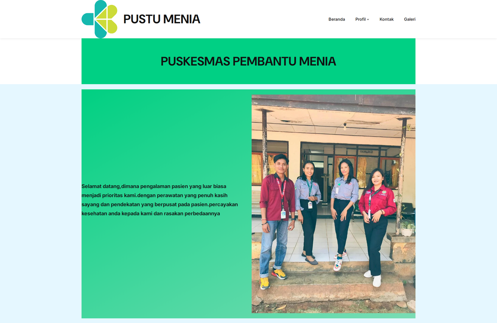 Website Puskesmas Pembantu Menia Sabu Raijua